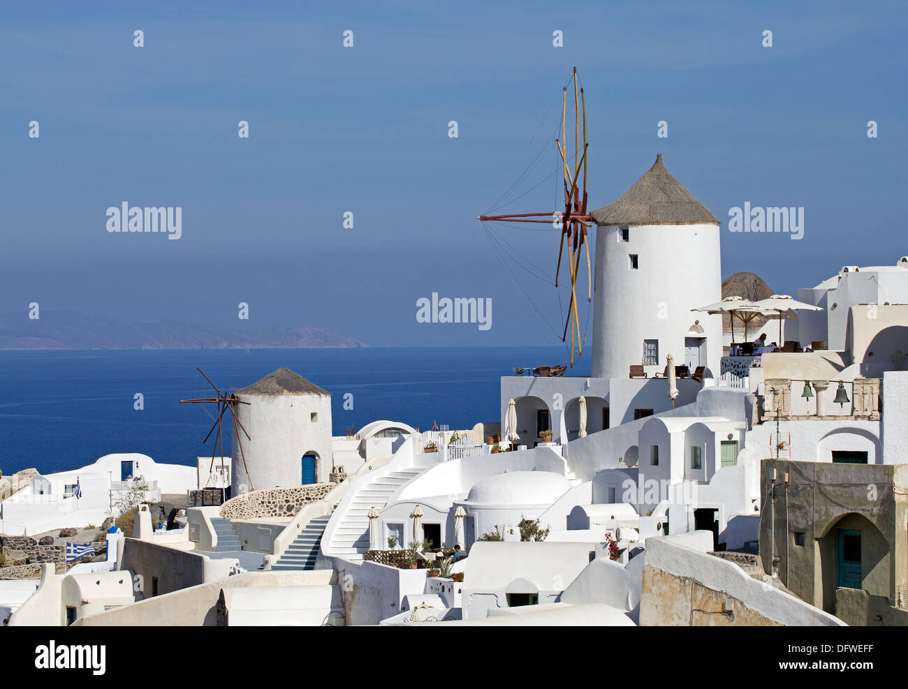 Dorf von oia Stockfoto