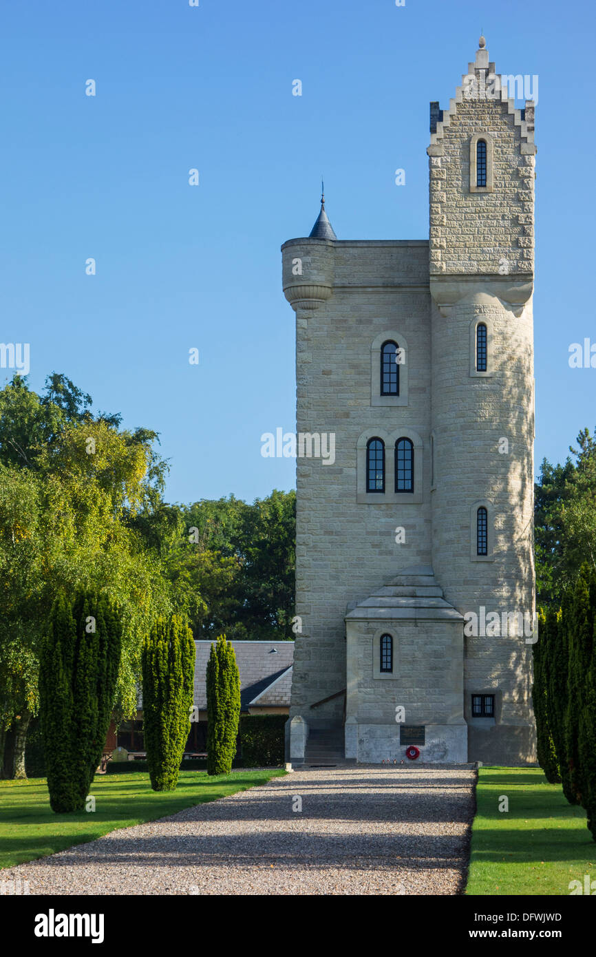 Ulster Turm, irische ersten Weltkrieg ein Denkmal für die Männer der 36. Ulster Division bei Thiepval, Schlacht an der Somme, Frankreich Stockfoto