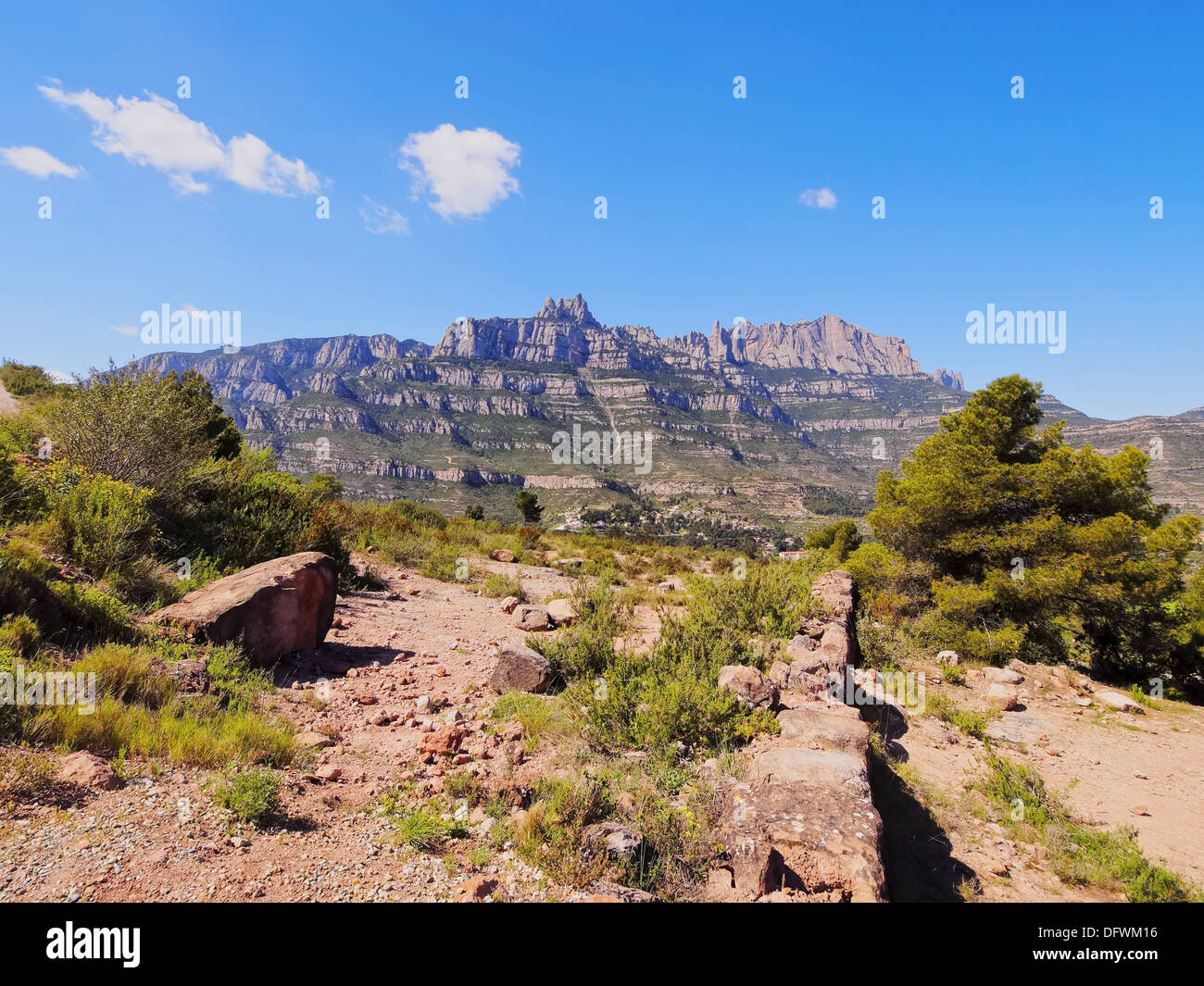 Montserrat - ein Multi-spitzer Berg in der Nähe von Barcelona, Katalonien, Spanien. Stockfoto