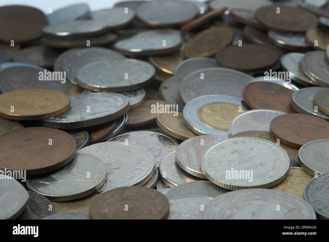 verschiedene Münzen Stockfoto