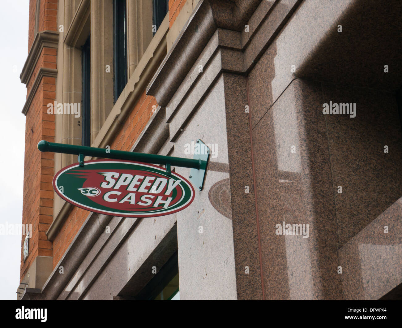 Schnell Bargeld Zahltagdarlehen und Scheck einlösen Shop in Nottingham, Vereinigtes Königreich. Stockfoto
