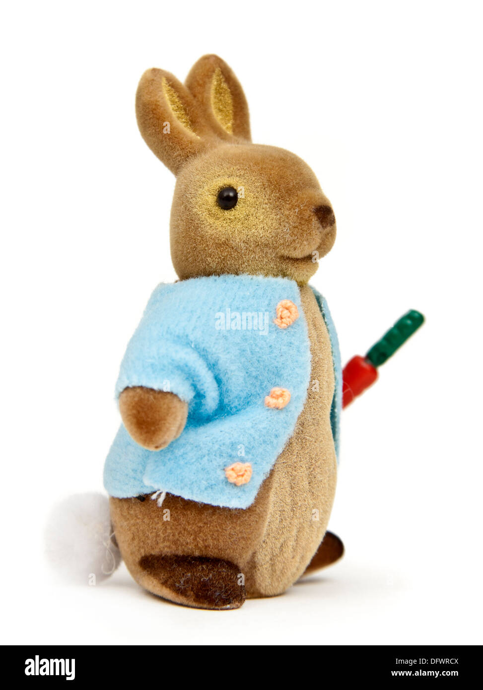 Basierend auf "The Tale of Peter Rabbit" von Beatrix Potter Peter Rabbit-Plüsch-Spielzeug Stockfoto