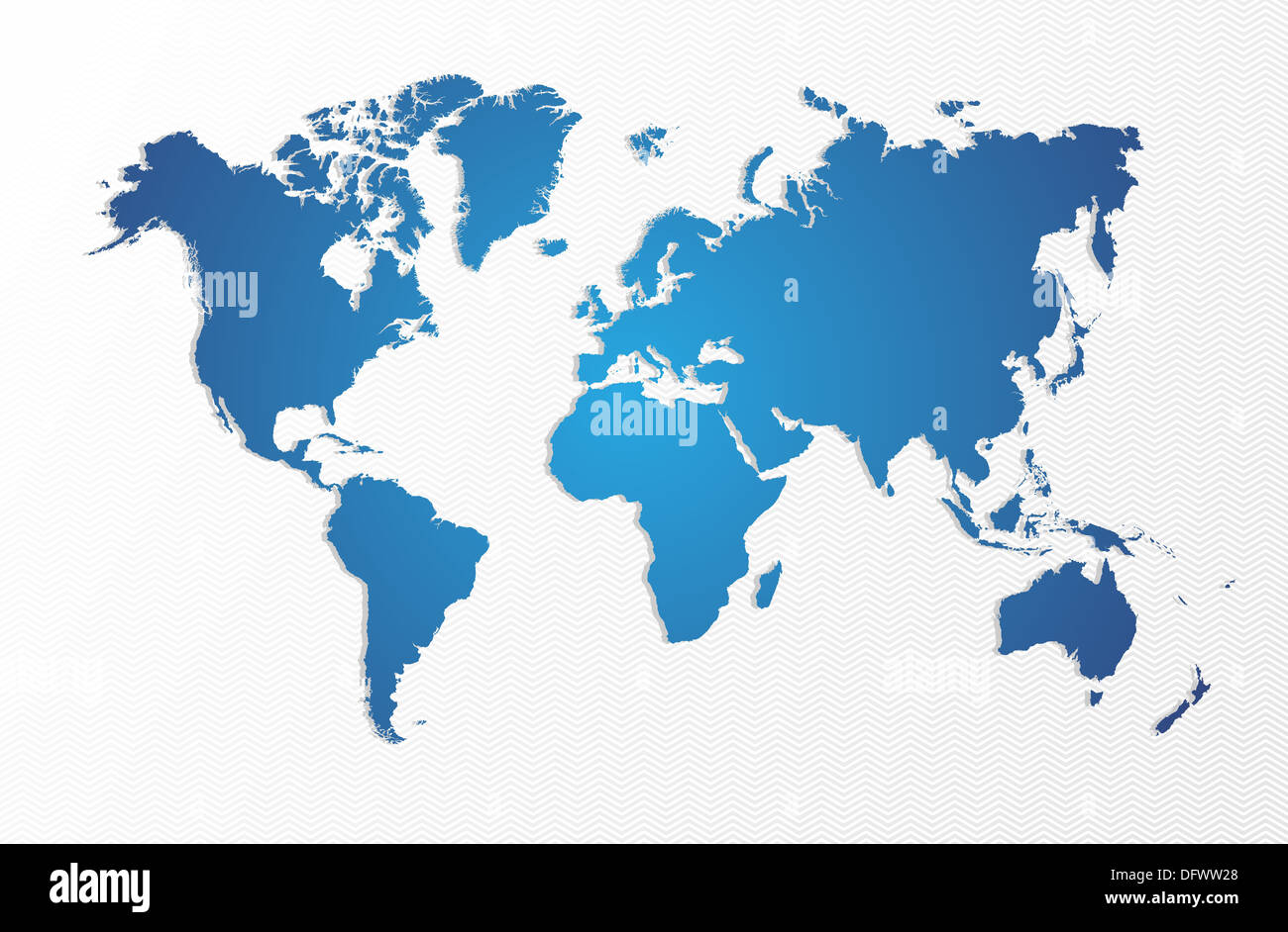 Blaue Welt Karte isolierte Form. EPS10 Vektor-Datei organisiert in Schichten für die einfache Bearbeitung. Stockfoto