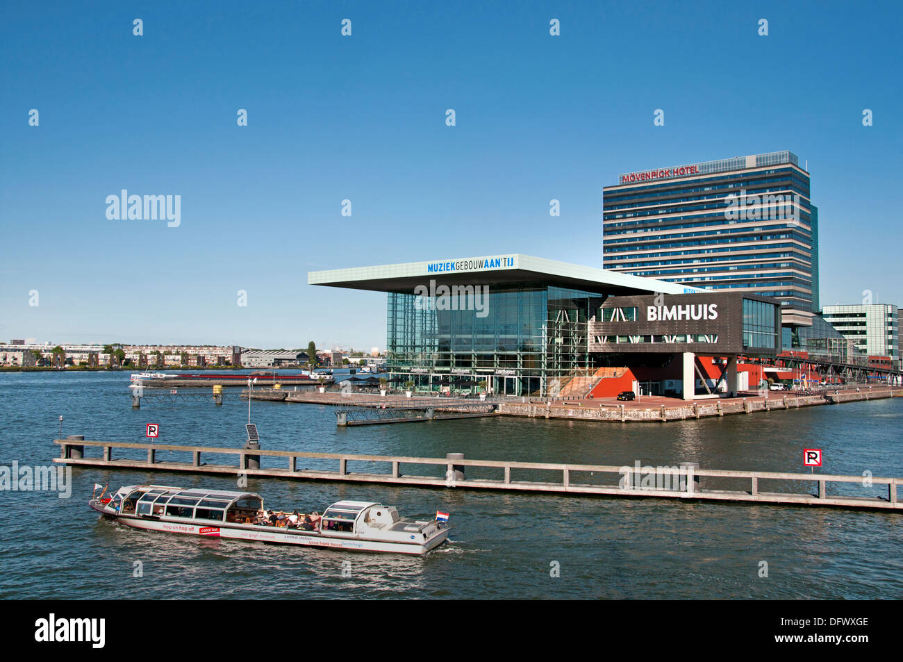 Amsterdamer Muziekgebouw (Musik-Gebäude) Aan ' t IJ Bimhuis - Movenpick Hotel-Cruise Terminal Netherlands Stockfoto