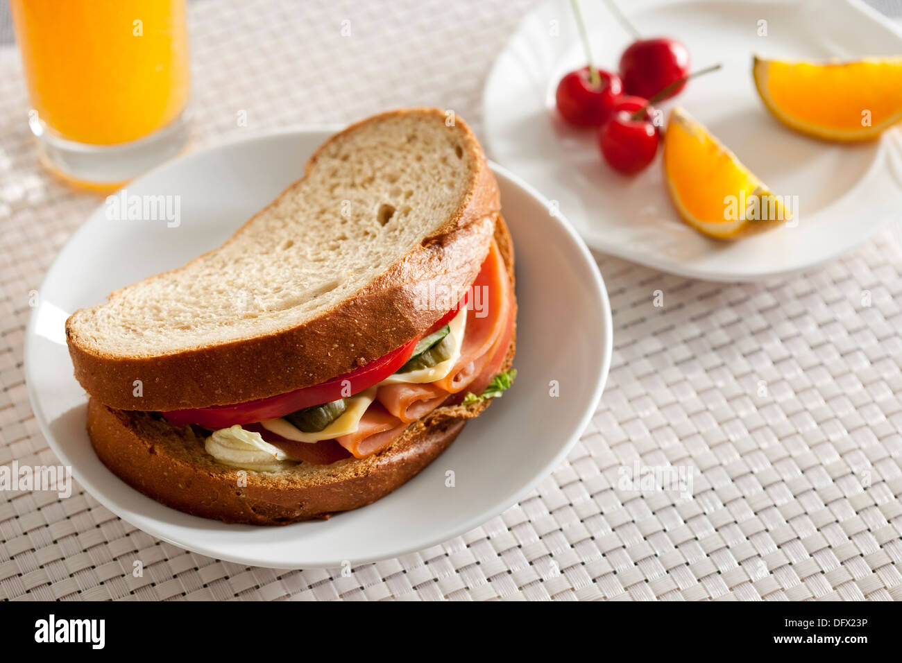 Sandwich mit Früchten Stockfoto