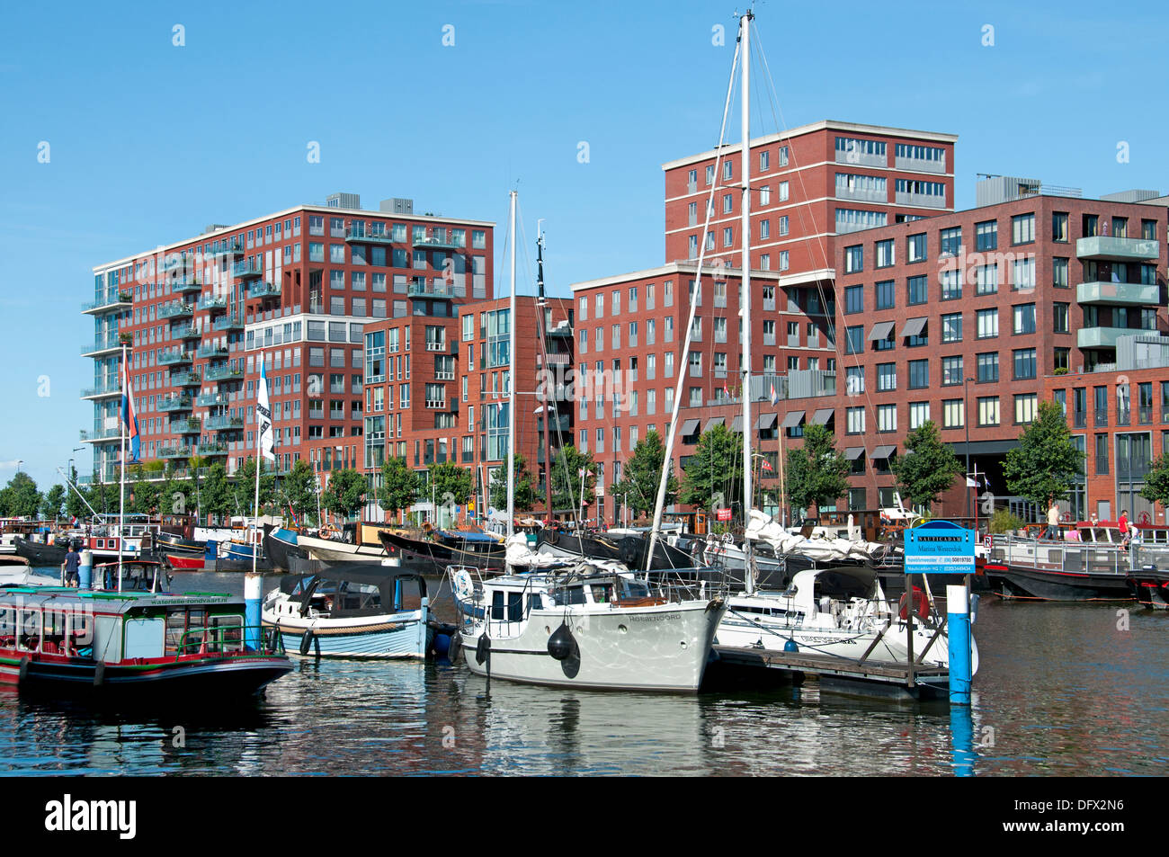 Westerdock Amsterdam Niederlande moderner Architektur Stockfoto