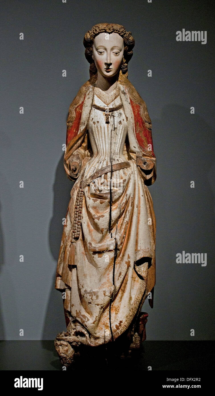 Heilige Barbara 1460-1480 Meister der die Statuen der Koudewater Hertogenbosch Niederlande Stockfoto