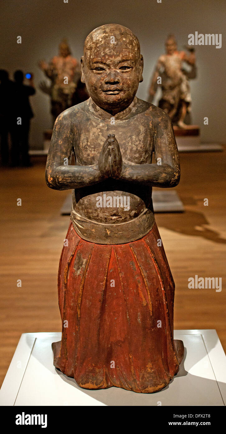 Shotoku Taishi als Kind buddhistische 7. Jahrhundert (Statue aus dem 16. Jahrhundert) Japan Japanisch Museum Skulptur Stockfoto