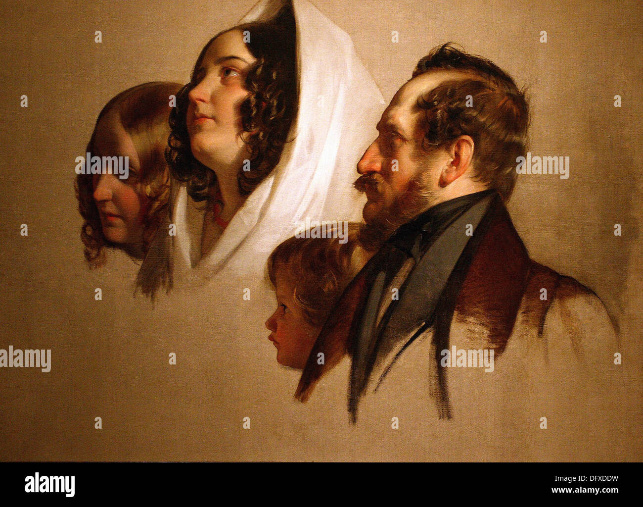 Friedrich von AMERLING - Porträtstudien - 1830 - Museum der schönen Künste - Budapest, Ungarn. Stockfoto