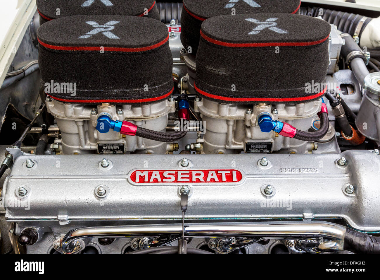 1962 Maserati Tipo 151-4-Liter-Motor in der Koppel auf die 2013 Goodwood Festival of Speed, Sussex, UK vorbereitet. Stockfoto