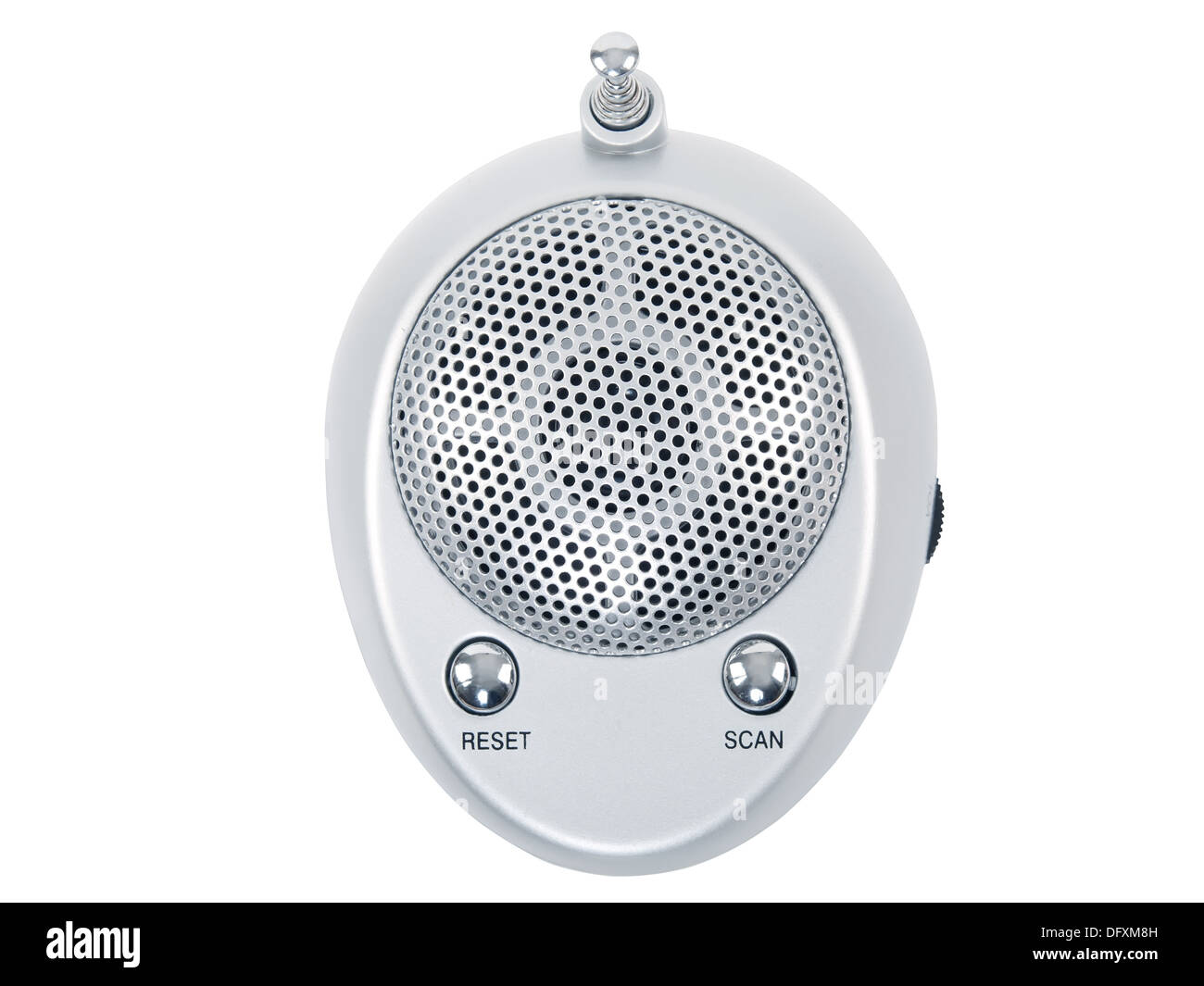 Mini tragbarer Funkempfänger isoliert auf weißem Hintergrund Stockfoto