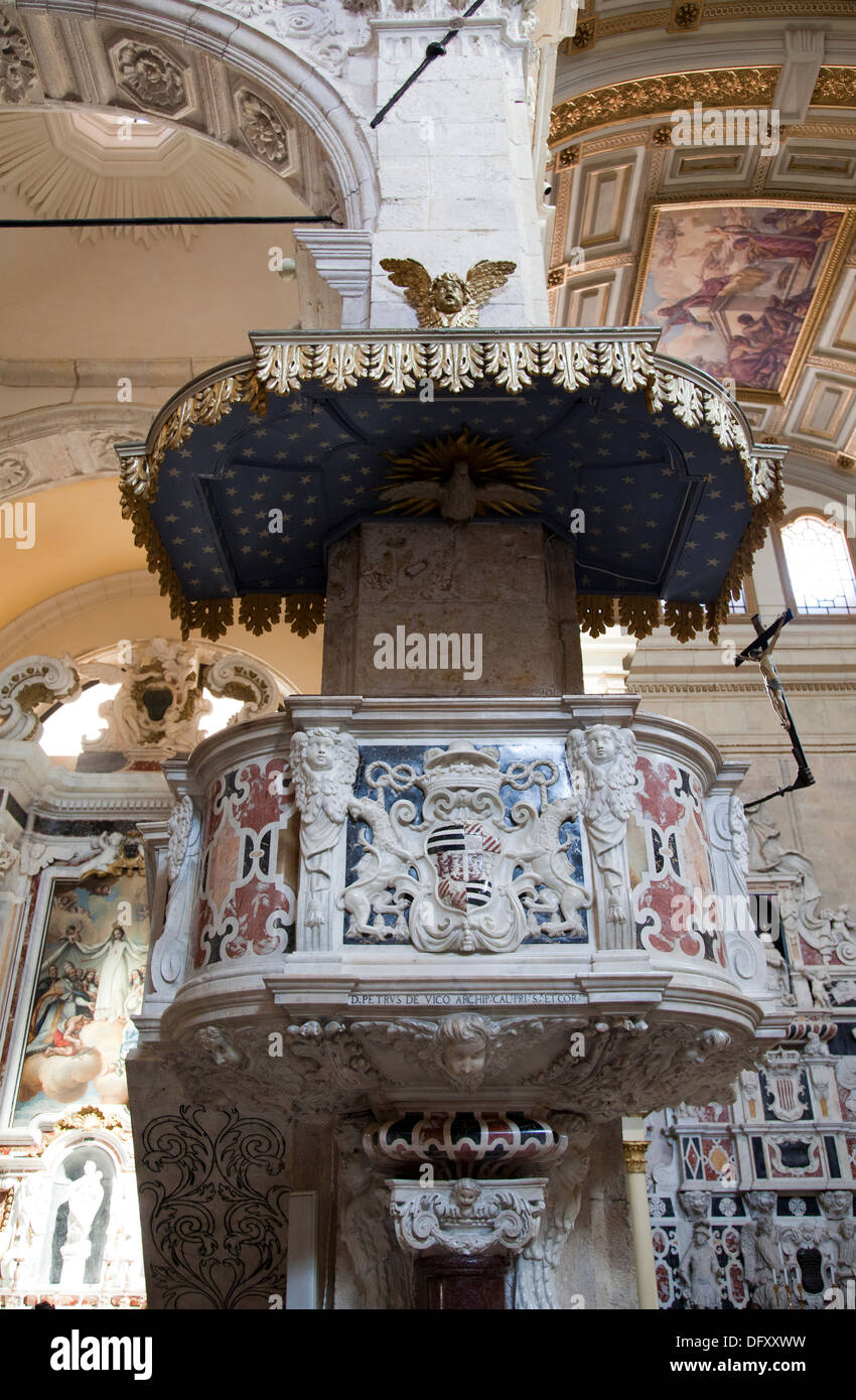 Cagliari-Kathedrale in Cagliari - Kanzel - Sardinien Stockfoto