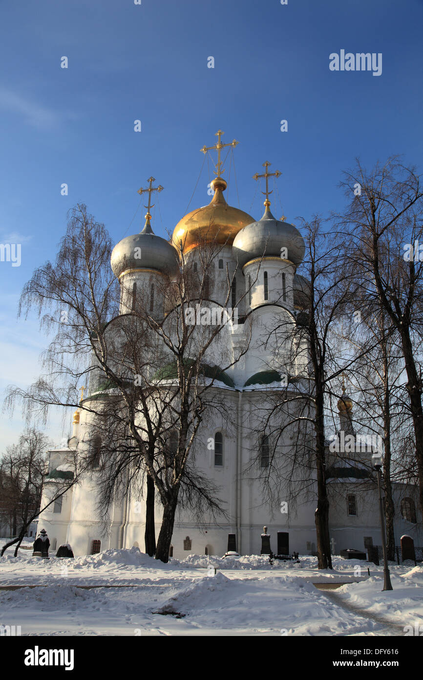 Russland. Moskau. Das berühmte Novodevichiy-Kloster im winter Stockfoto