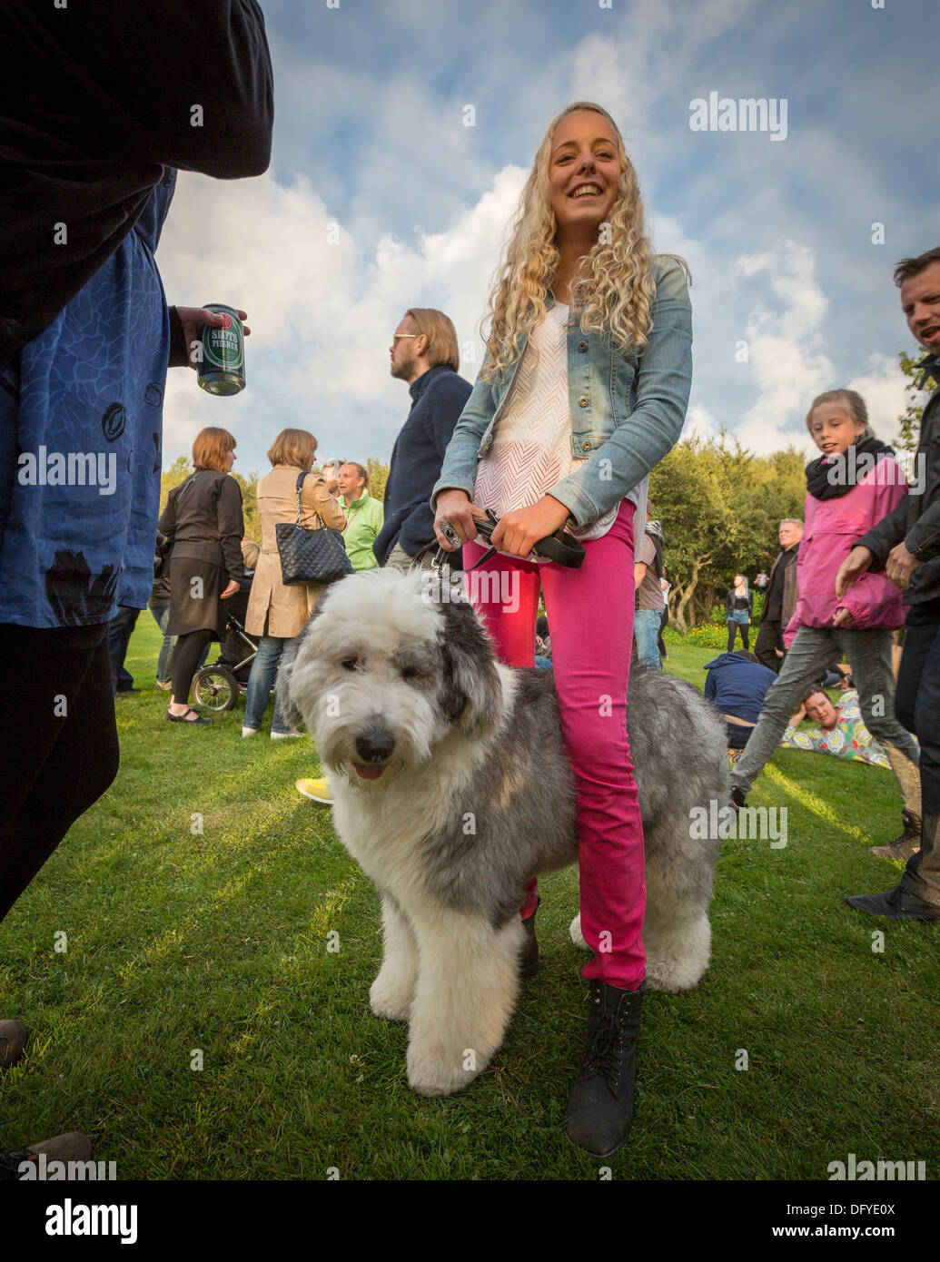 Menschen Sie bei einem Konzert im Park "Von Monstern und Männer", Reykjavik, Island Stockfoto