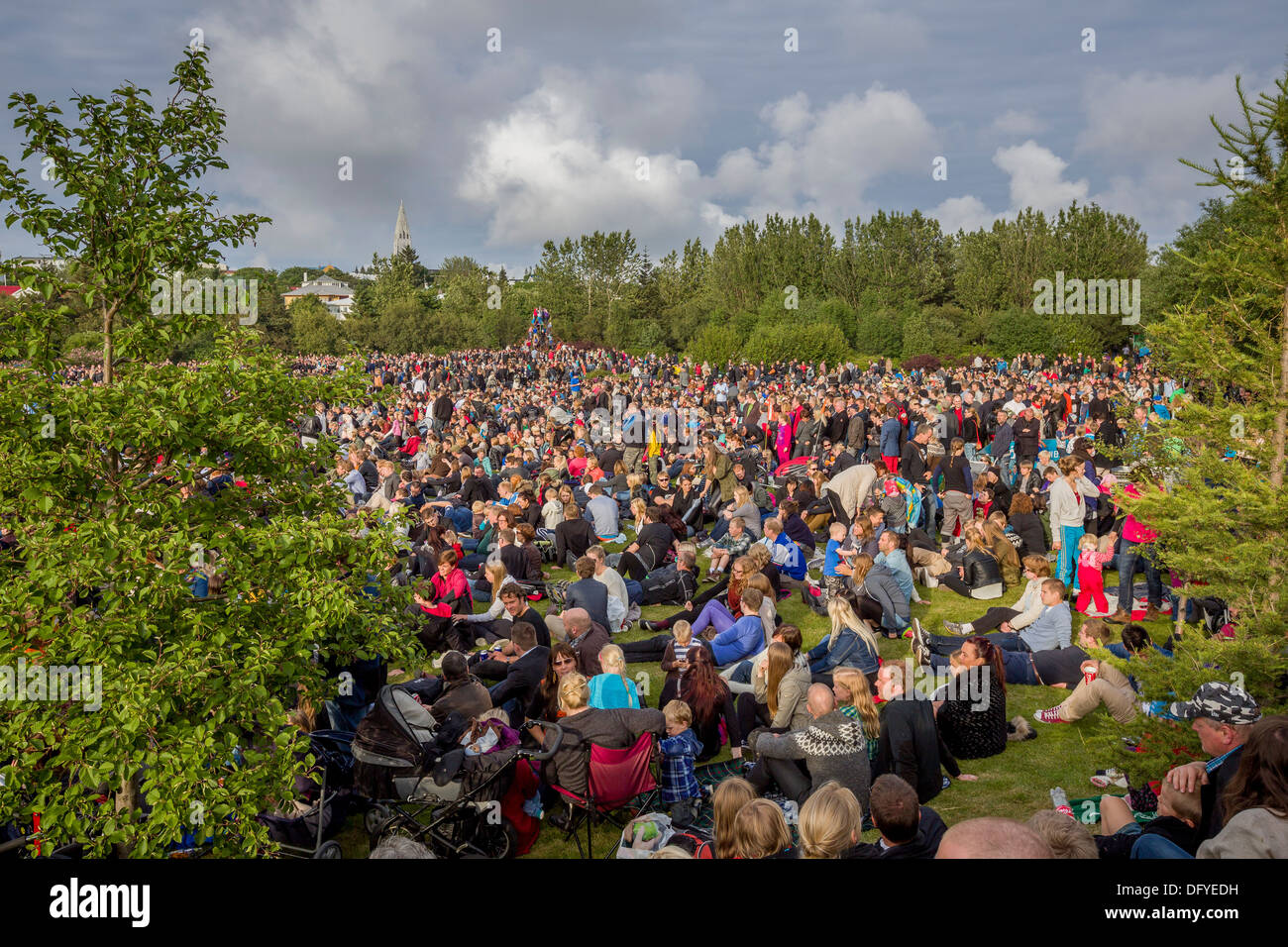 Sommer-Konzert im Park "Von Monstern und Männer", Reykjavik, Island Stockfoto