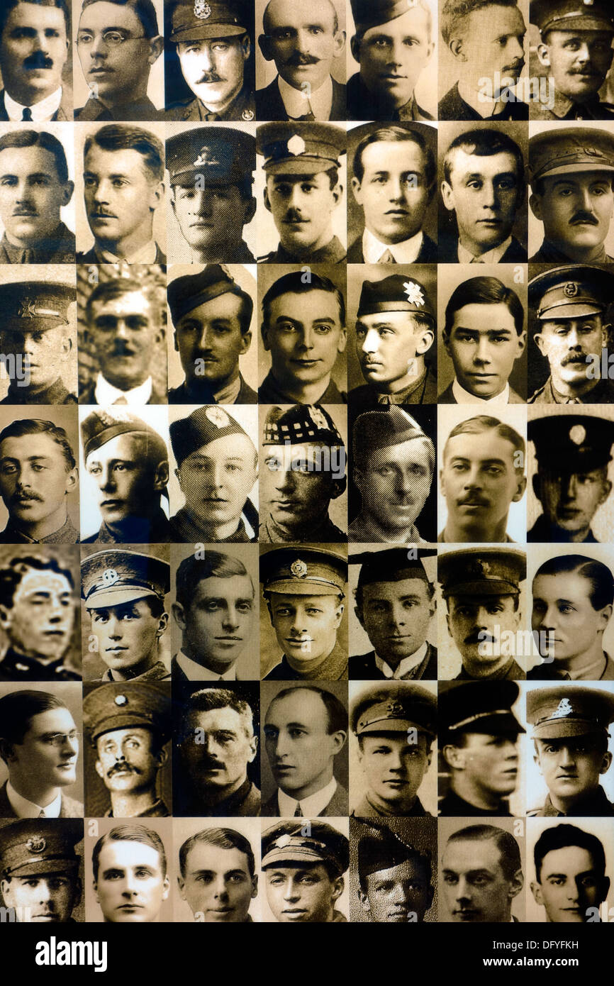 Bilder von britischen und südafrikanischen ersten Weltkrieg einen gefallenen Soldaten, Thiepval-Denkmal auf die fehlende an der Somme, Frankreich Stockfoto