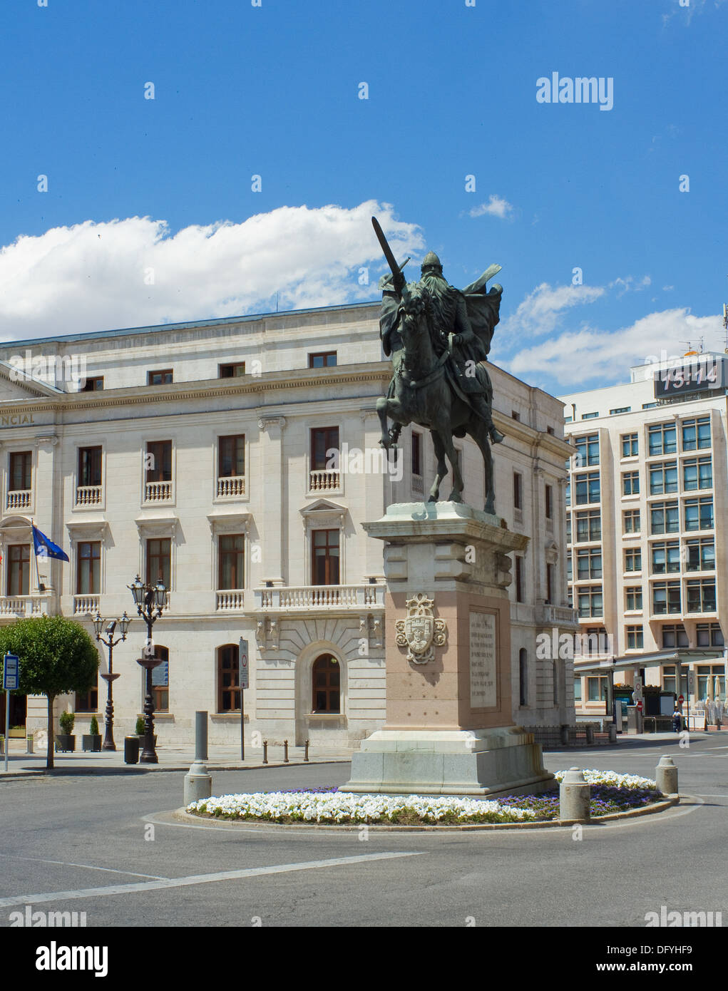 Reiterstatue von El Cid, Burgos, Castilla y Leon. Spanien Stockfoto