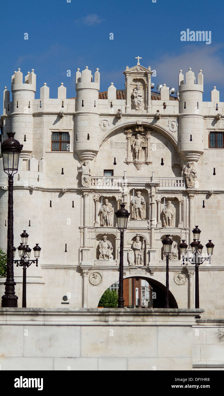 Bogen von Santa Maria, Burgos, Castilla y Leon. Spanien Stockfoto