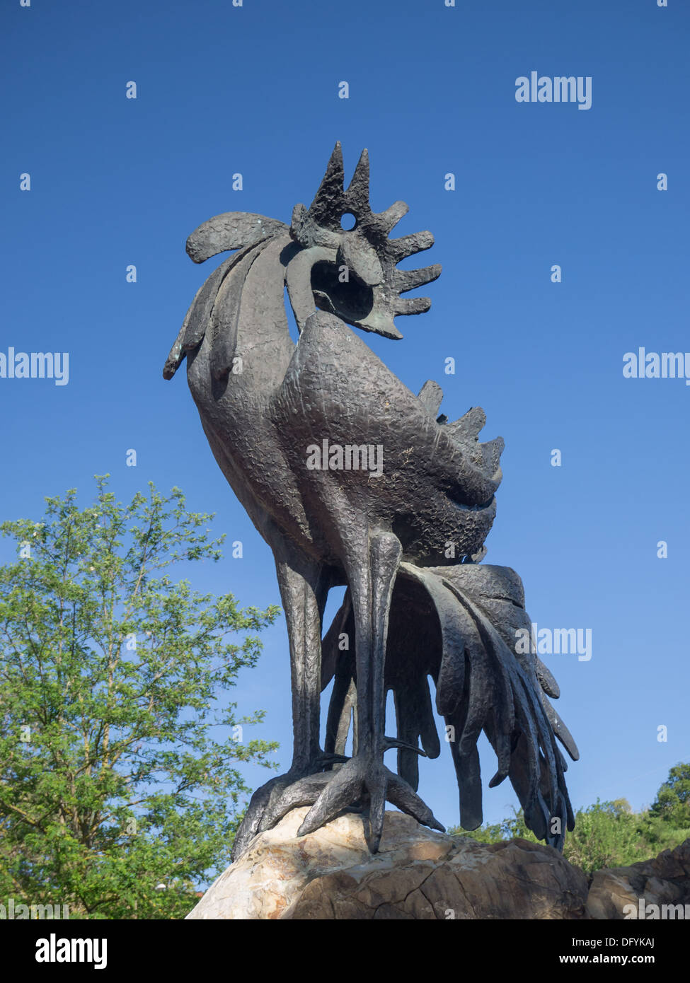 Gallo Nero, der schwarze Hahn ist ein Symbol für die Chianti-Region in Italien Stockfoto