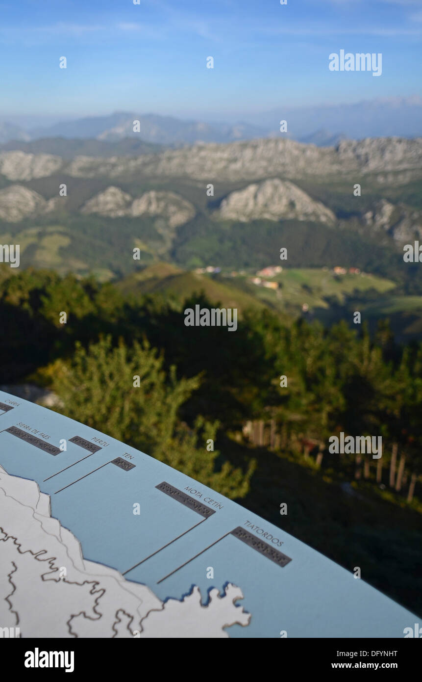 Tolle Aussicht von El Fitu Aussichtspunkt (Mirador del Fitu), Asturien Stockfoto