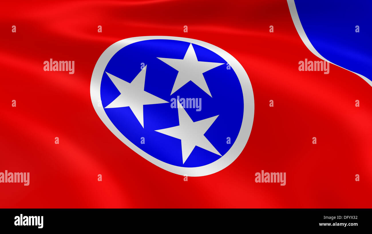 Tennessean Fahne im Wind. Teil einer Serie. Stockfoto