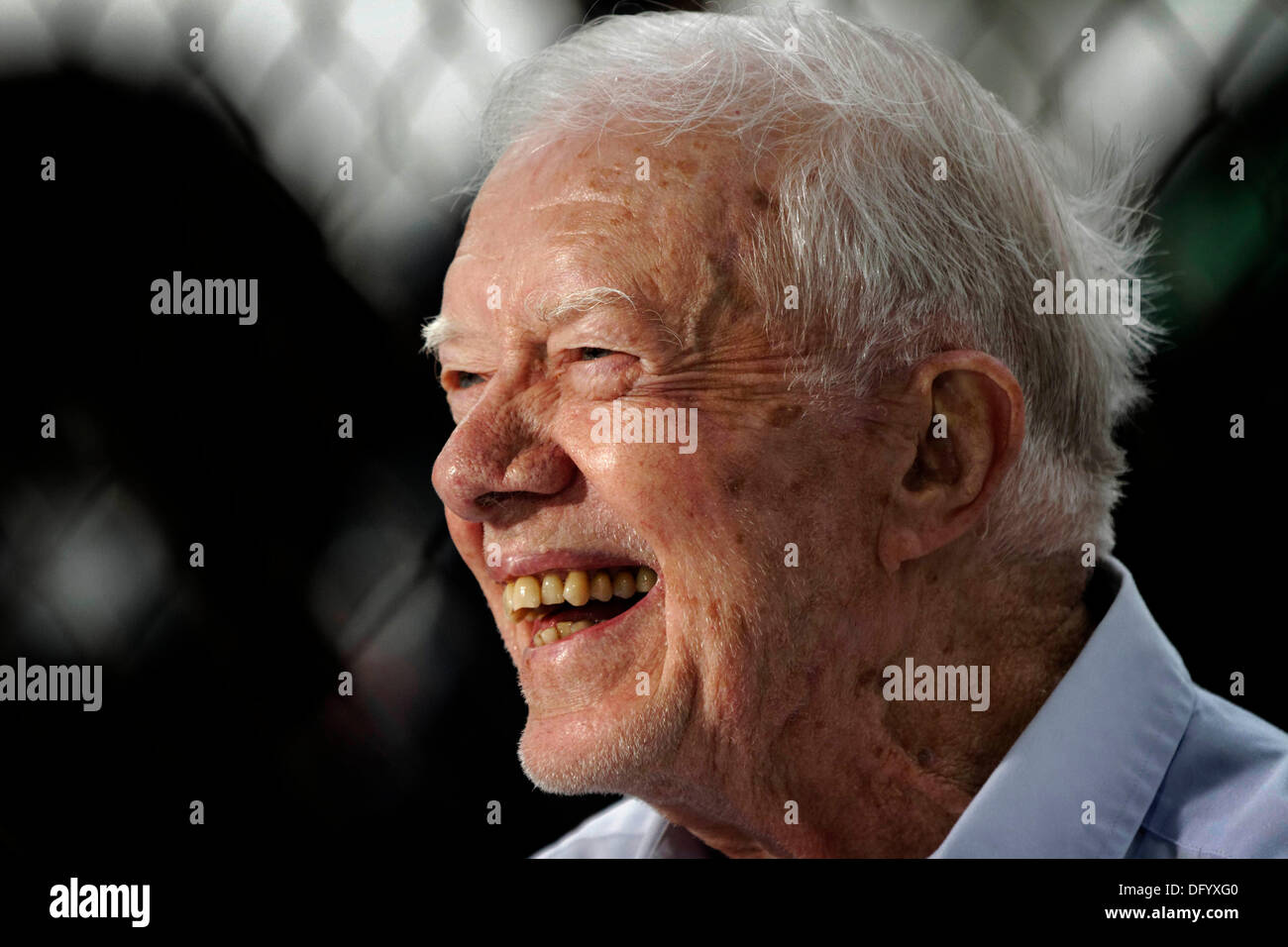 New York, USA. 10. Oktober 2013. Der ehemalige US-Präsident Jimmy Carter während einer Pressekonferenz im Bild Stockfoto New York, USA. 10. Oktober 2013. Der ehemalige US-Präsident Jimmy Carter während einer Pressekonferenz im Bild Stockfoto