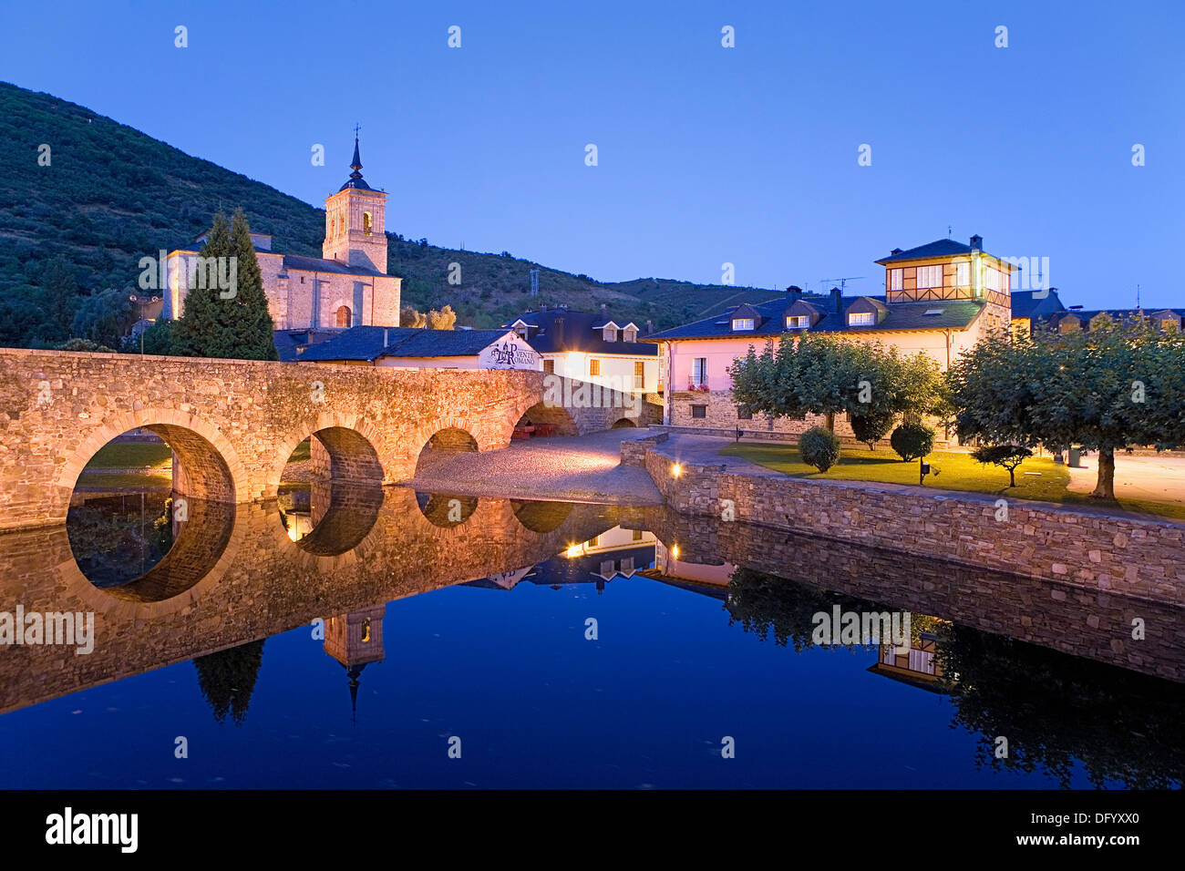 Molinaseca. Provinz León. Spanien. Camino de Santiago Stockfoto