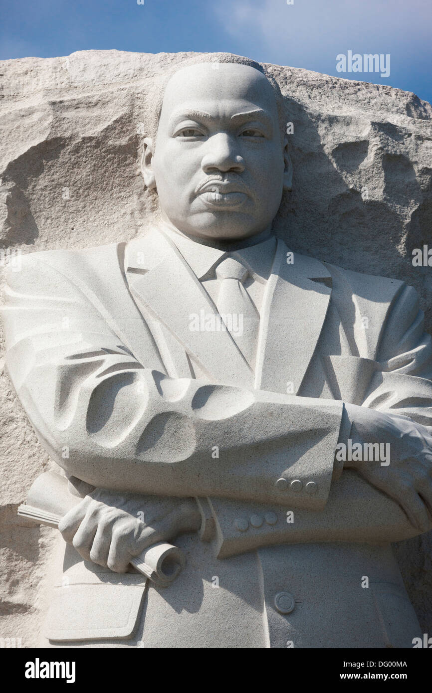 Die MLK Martin Luther King, Jr. Memorial Denkmal Statue im West Potomac Park an der National Mall in Washington, D.C. Stockfoto