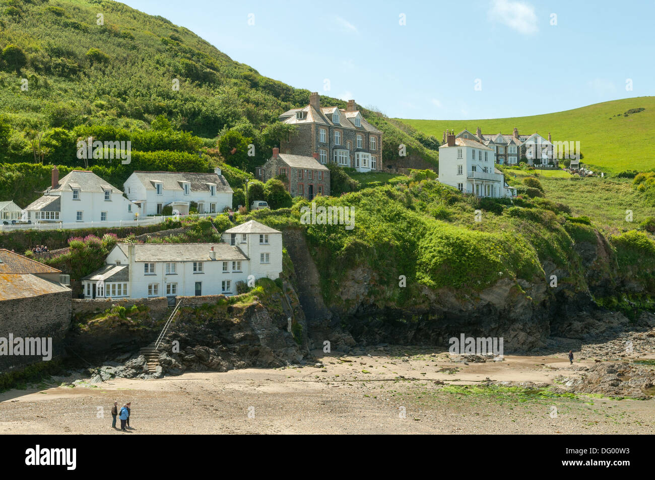 Häuser in Port Isaac, Cornwall, England Stockfoto