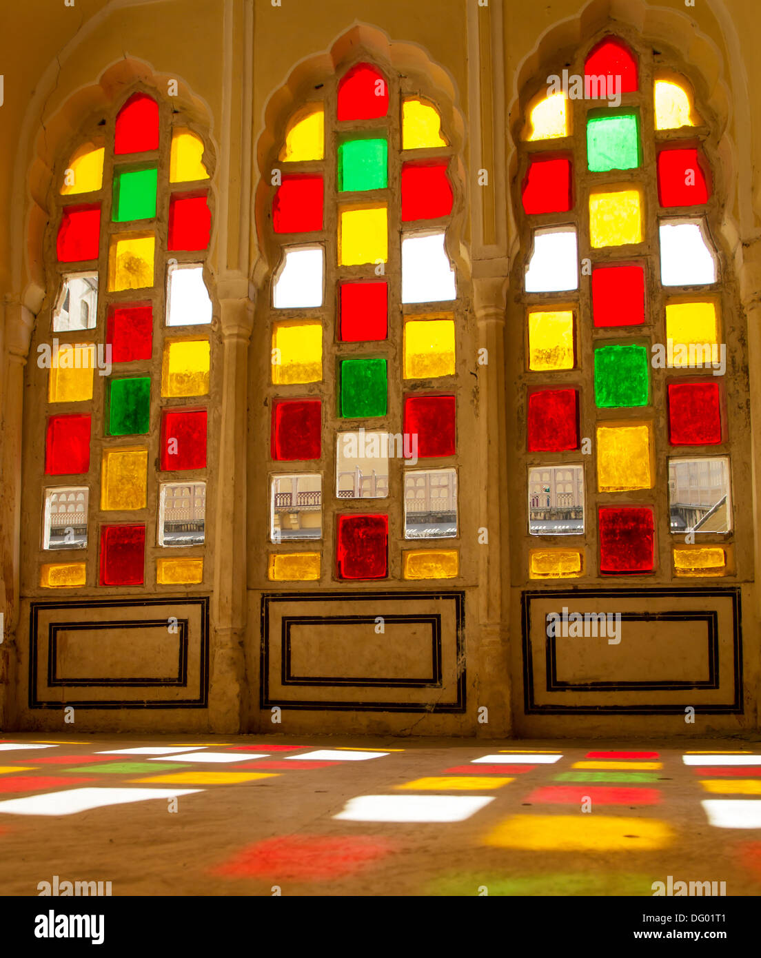 Rajasthan Wahrzeichen - Hawa Mahal Palast (Palast der Winde), Jaipur, Rajasthan Stockfoto