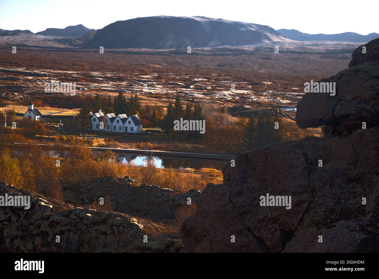 Der Nationalpark um Thingvellir (Þingvellir) wo bildeten der nationalen Rat Islands im Jahre 930. Stockfoto