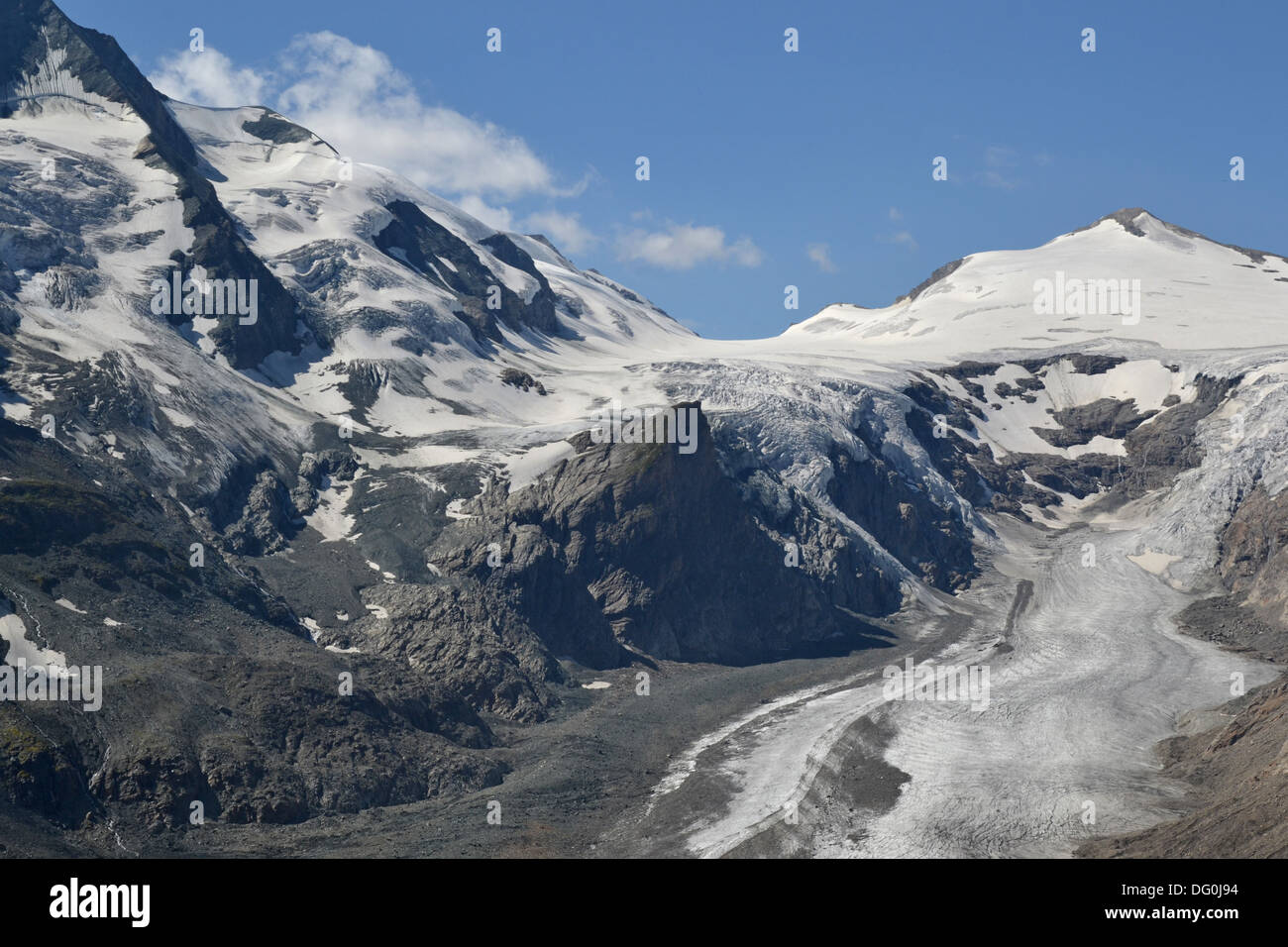 Blick auf den Großglockner und die Pasterze Gletscher, Österreich Stockfoto