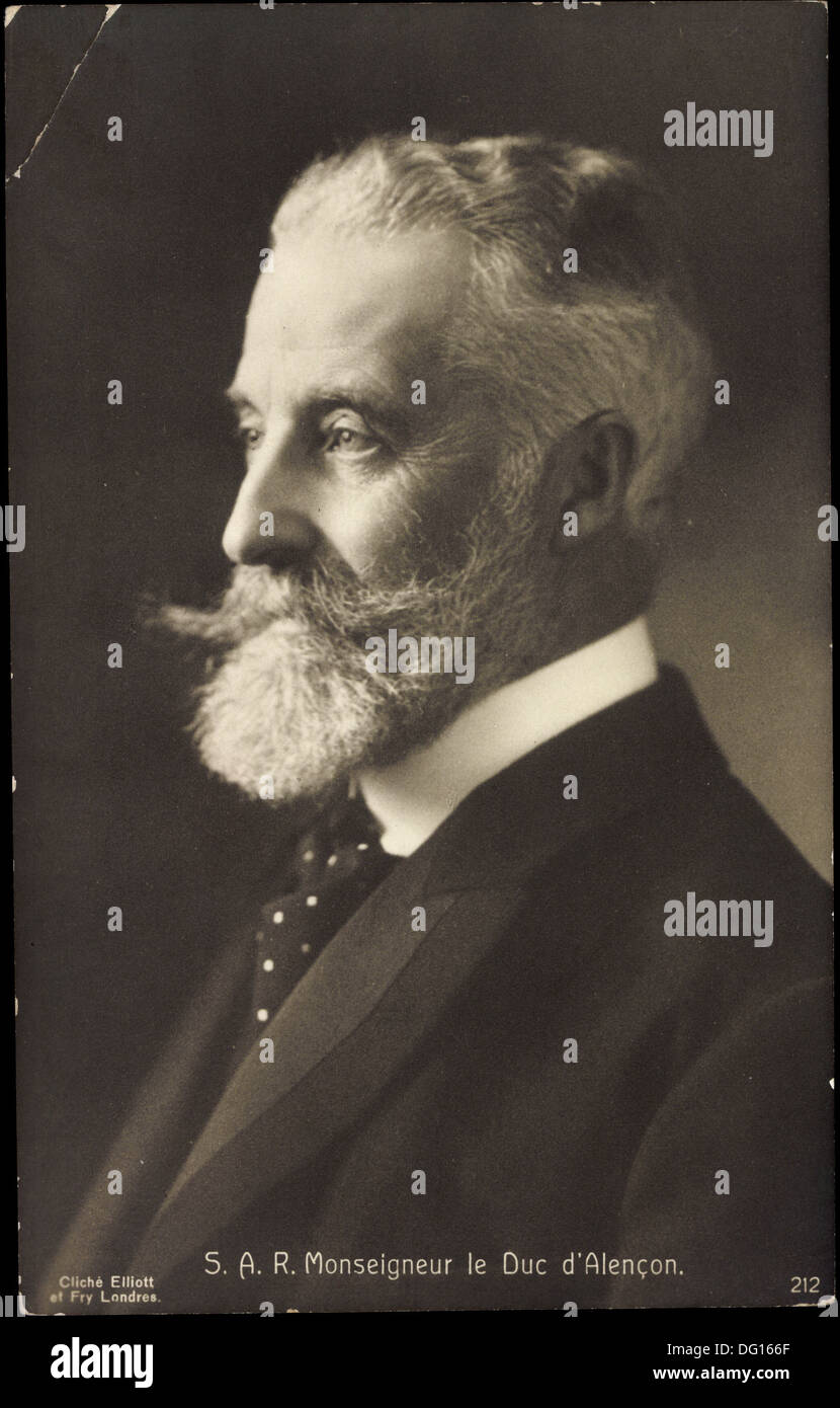 AK S.A.R Monseigneur le Duc d'Alencon, Im Profil; Stockfoto