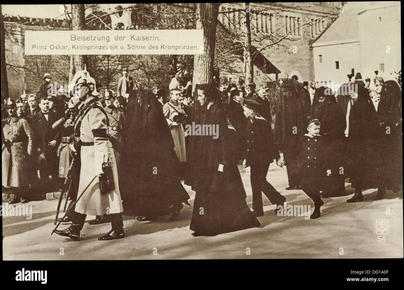 AK Beisetzung der Kaiserin Auguste Viktoria, Prinz Oskar, Kronprinzessin; Stockfoto