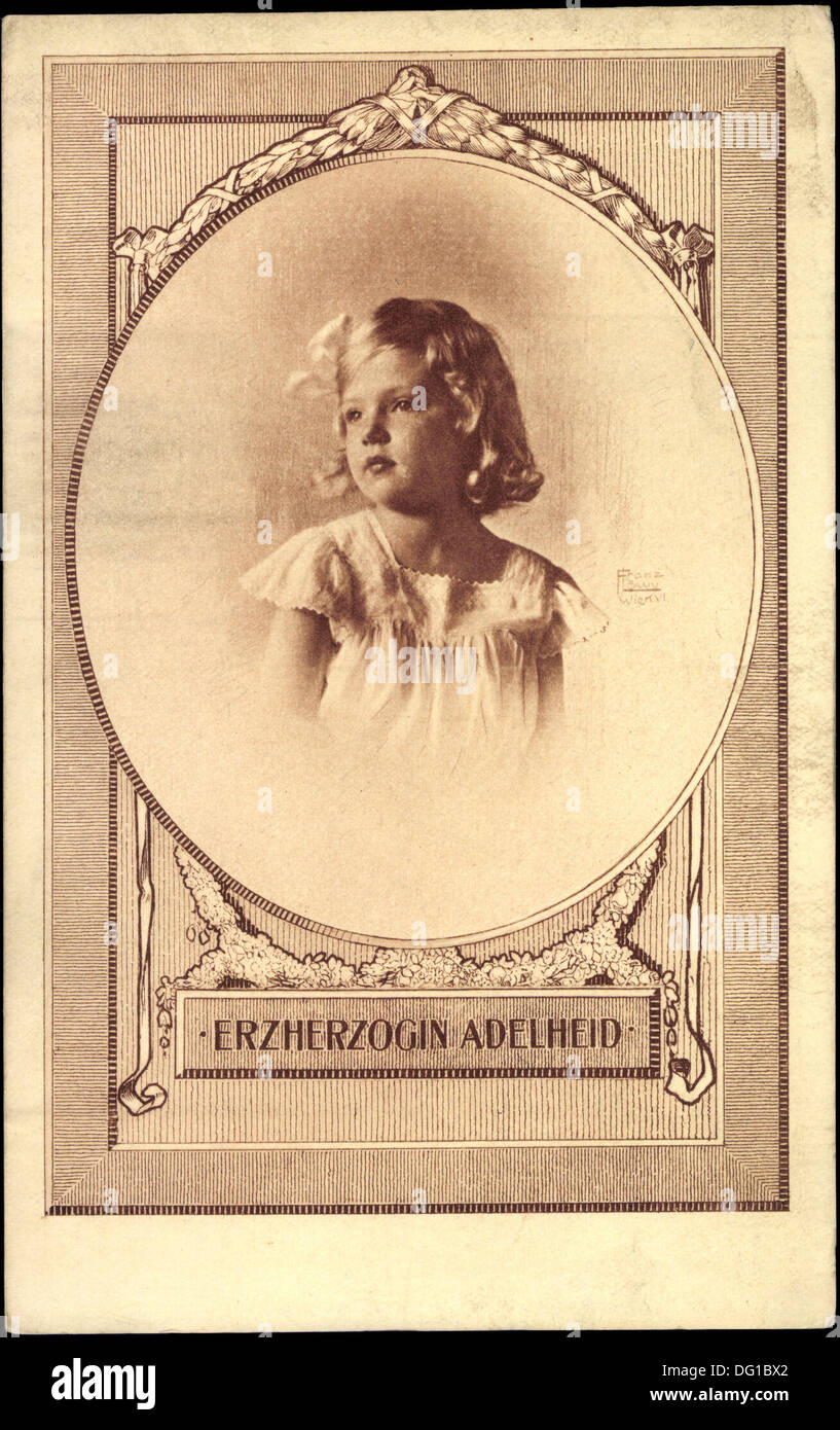 Passepartout Ak Erzherzogin Adelheid von Österreich Im Porträt; Stockfoto