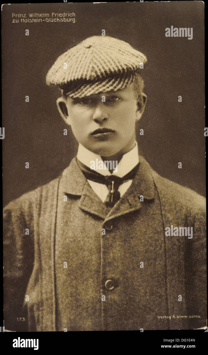 AK Prinz Wilhelm Friedrich Zu Holstein-Glücksburg, Baskenmütze; Stockfoto