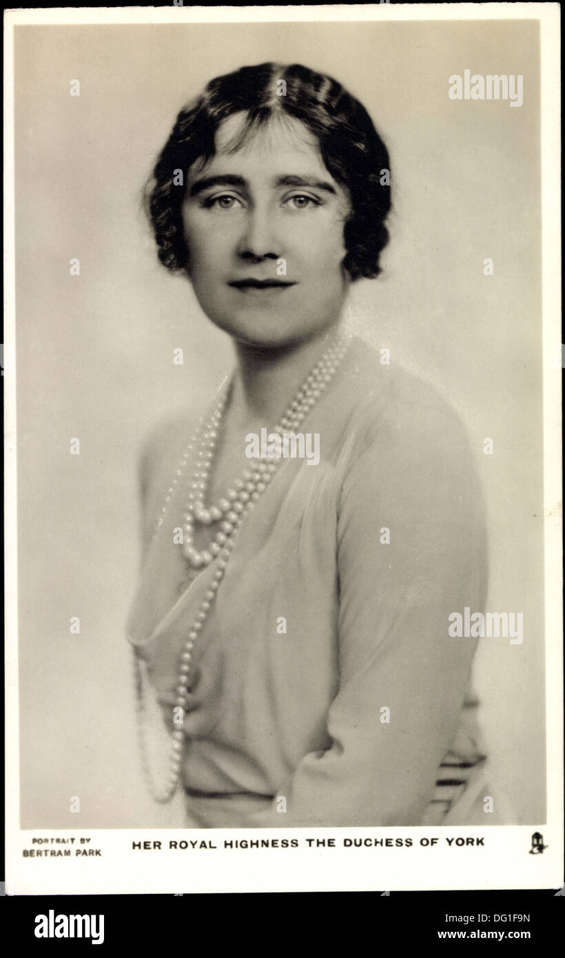 AK ihre Königliche Hoheit die Herzogin von York, Queen Elizabeth, Queen Mum; Stockfoto