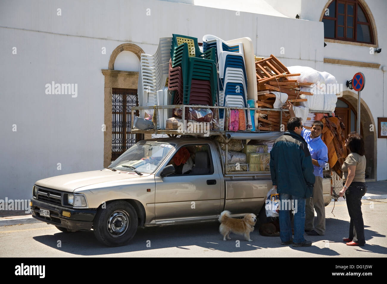 Europa, Griechenland, Dodekanes Insel Patmos, ambulante Verkäufer Stockfoto