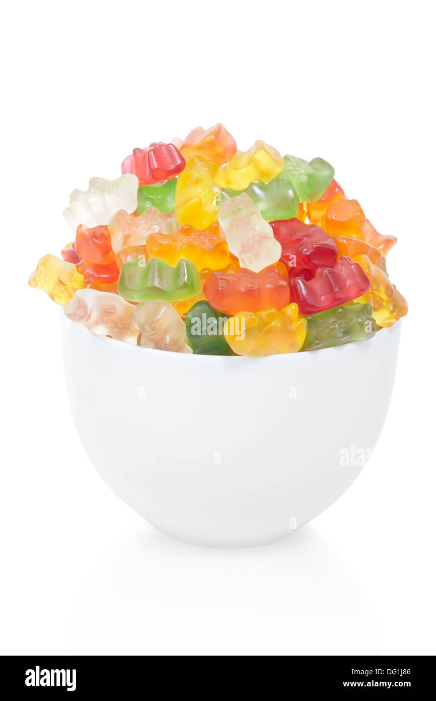 Gummibärchen Bonbons Schale Stockfoto
