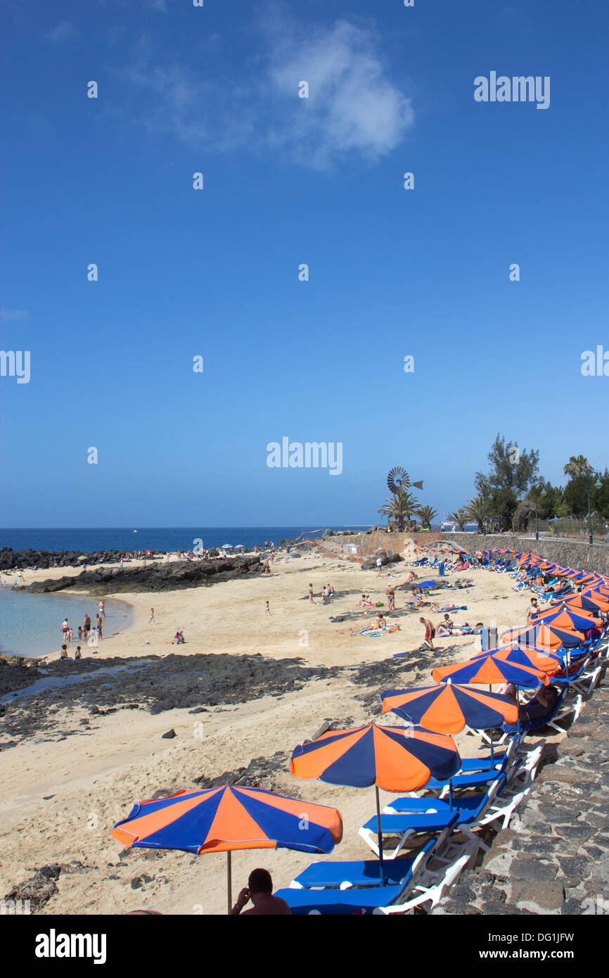 Playa del, Jablillo Beach, Costa Teguise, Lanzarote, Kanarische Inseln Stockfoto
