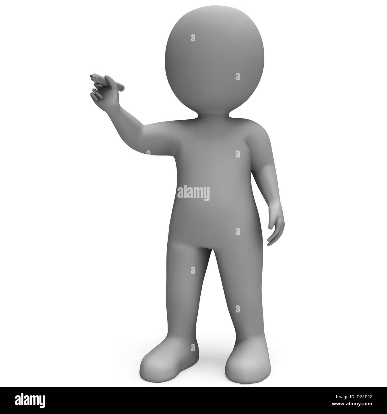 Leere Exemplar und 3d Charakter schreiben Nachricht Stockfoto