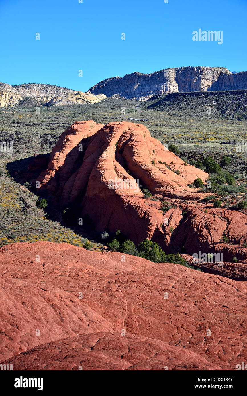 Roter Sandstein Hügel im südlichen Utah. USA. Stockfoto