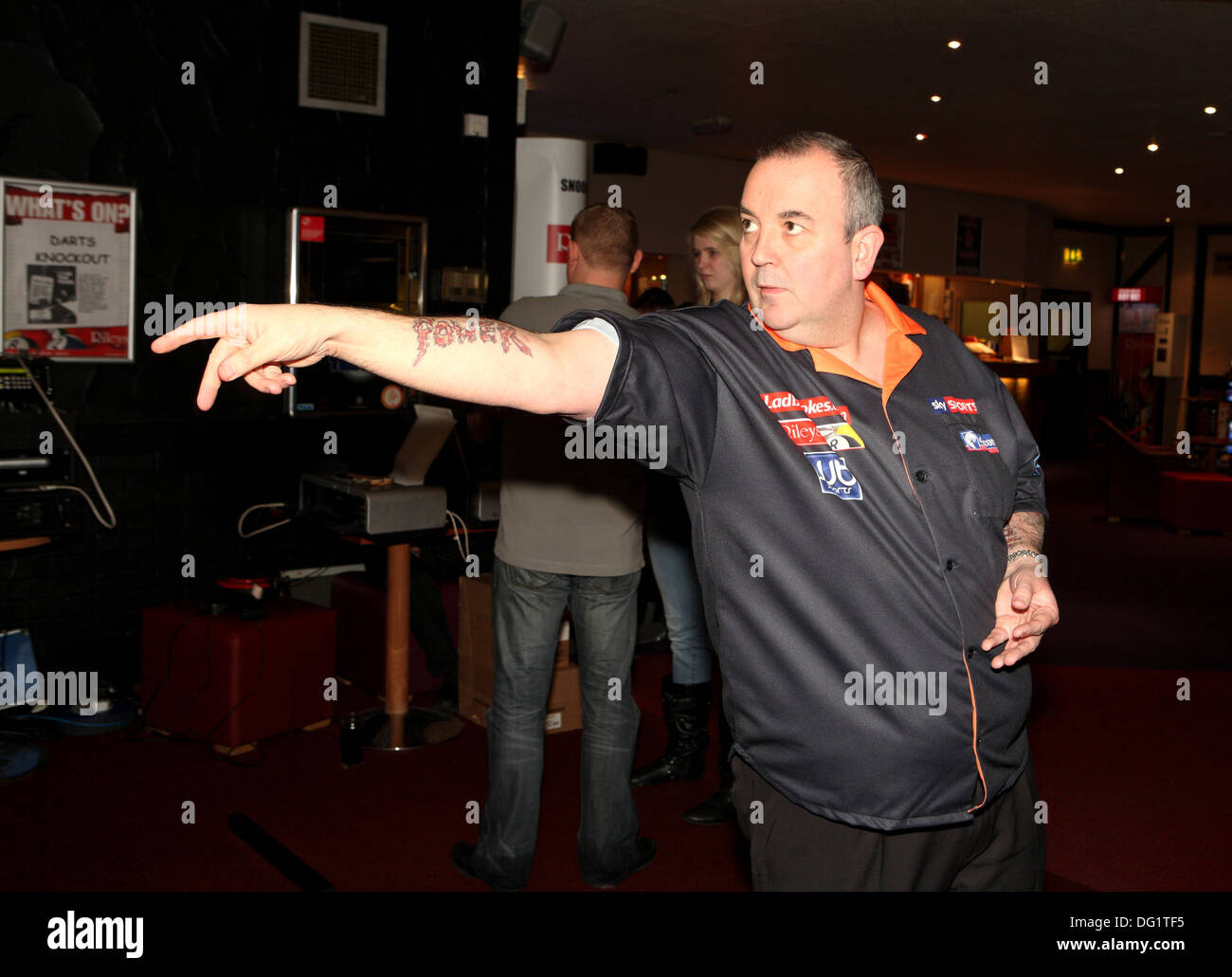 Phil Taylor Dartspieler Stockfoto