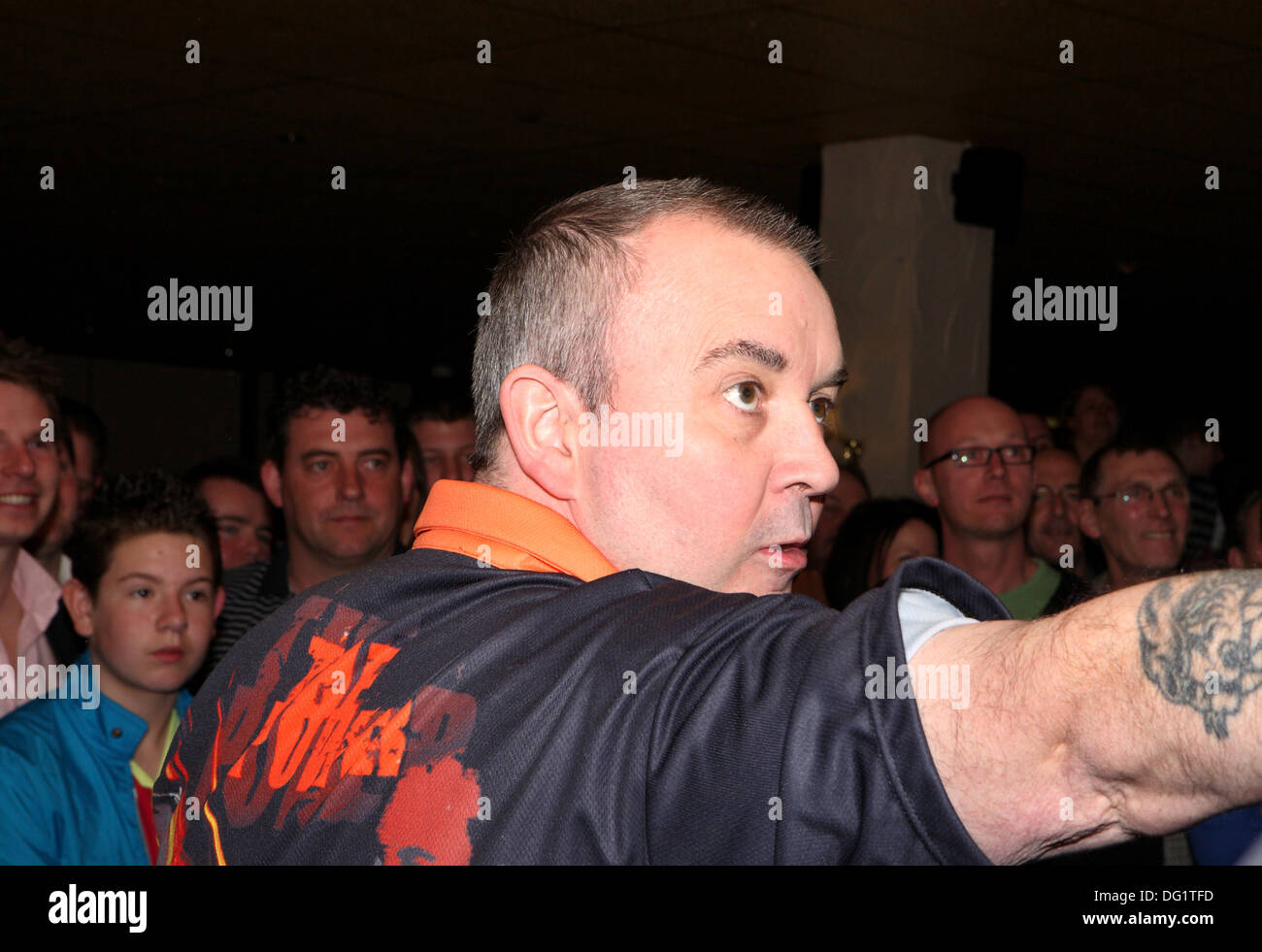 Phil Taylor Dartspieler Stockfoto