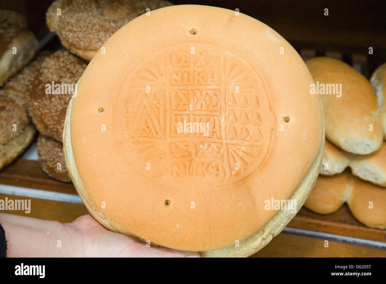 Europa, Griechenland, Dodekanes, Insel Patmos, Ostern, Brot für die Osterzeit Stockfoto