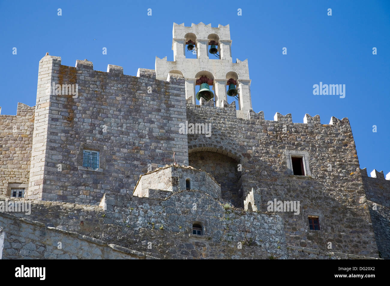 Europa, Griechenland, Dodekanes, Insel Patmos, Chora, Kloster des Heiligen Johannes Theologe Stockfoto