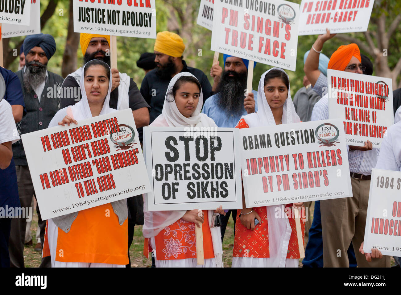 Sikhs für Justiz Protest gegen Völkermord in Indien - Washington, DC, USA Stockfoto