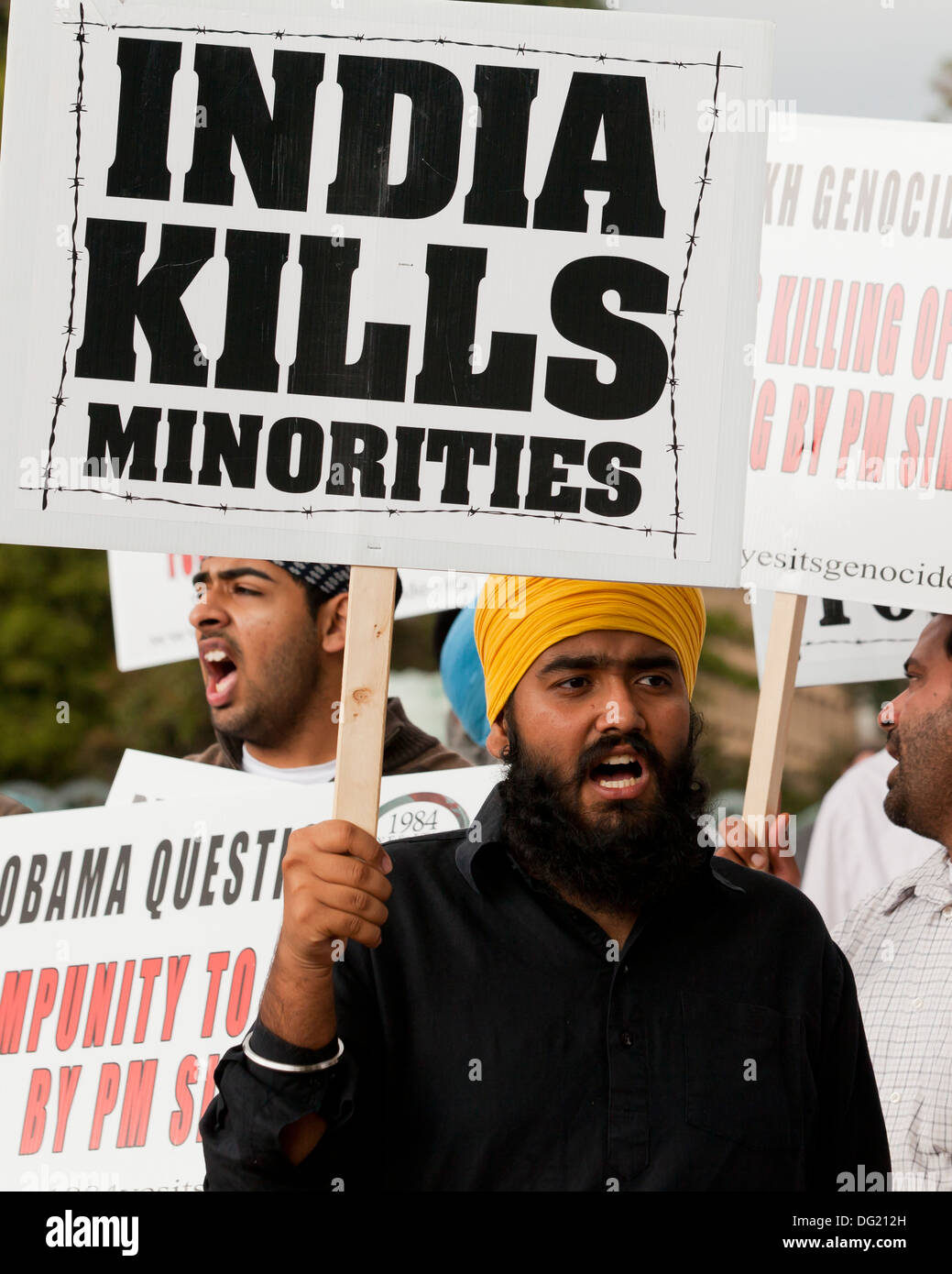 Sikhs für Justiz Protest gegen Völkermord in Indien - Washington, DC, USA Stockfoto