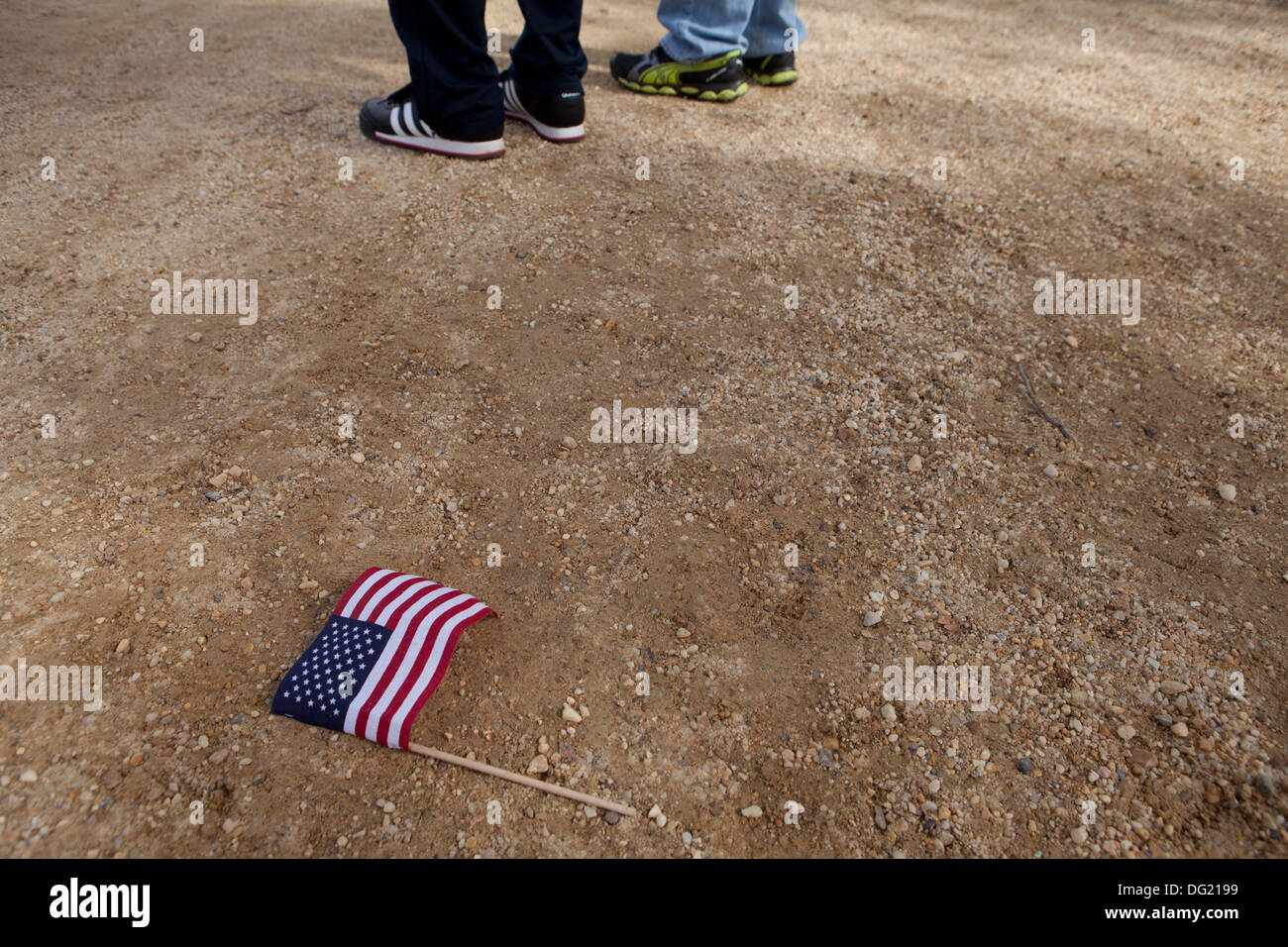 Amerikanische Flagge auf Boden Stockfoto