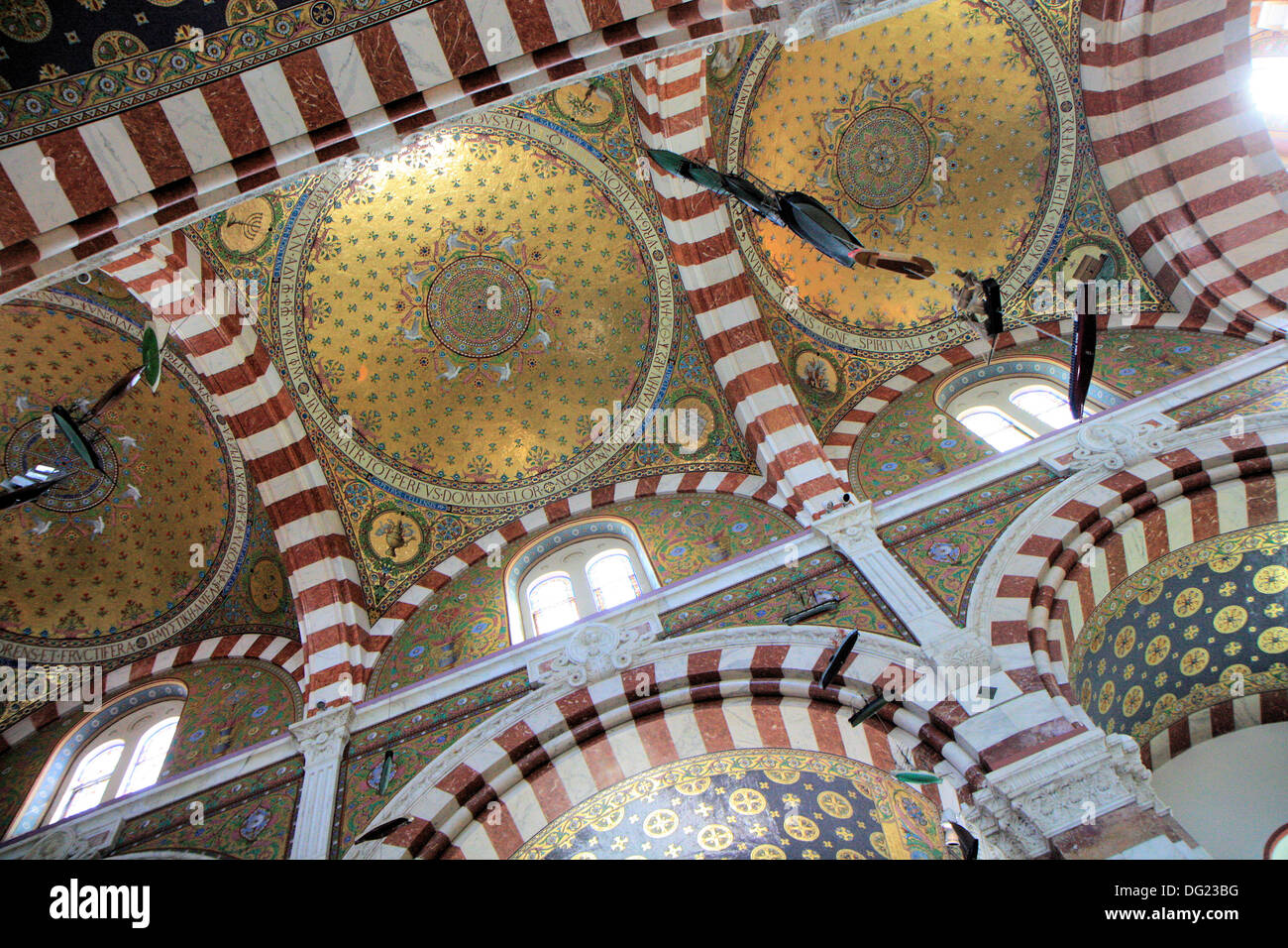 Innenansicht des Notre Dale De La Garde Basilika, Marseille, Provence, Frankreich Stockfoto